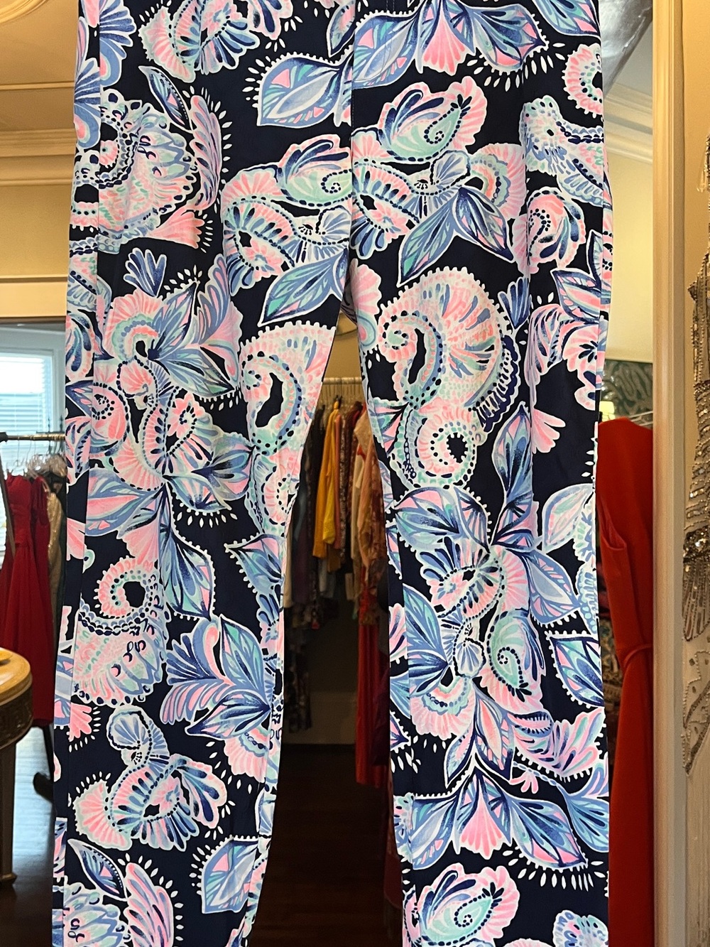 Lilly Pulitzer Kelly Tide Nay Multi Floral Paisley Print Cotton Pants size 10